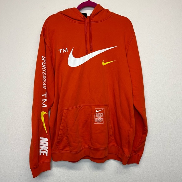 Nike Other - Pre-Loved Orange Sportswear Nike Pullover Hoodie - Nike